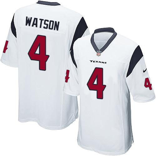 Nike Texans #4 Deshaun Watson White Youth Stitched NFL Elite Jersey - Click Image to Close